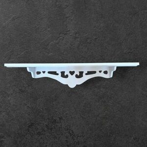White Decorative ornate carved Wall Shelf